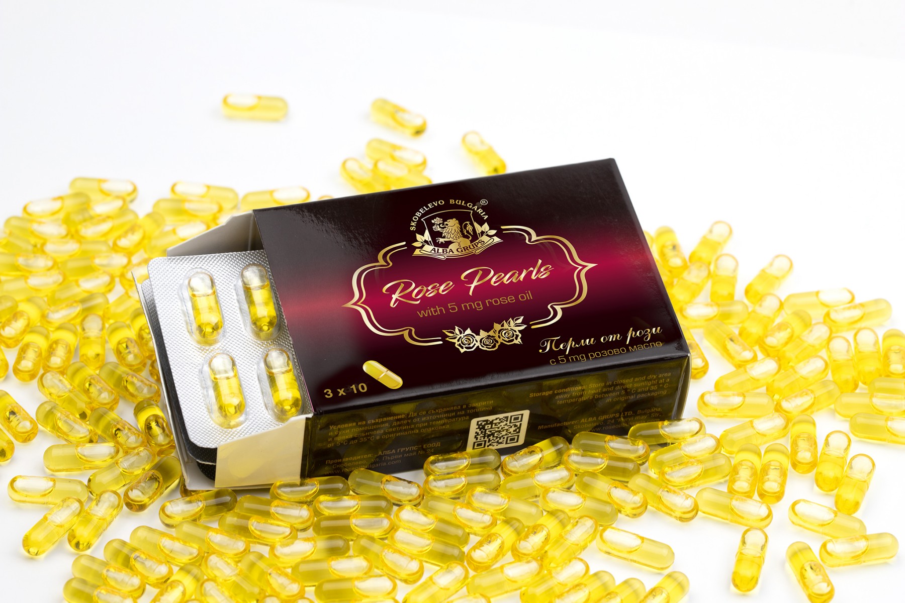 Food Suplement ROSE PEARLS with rose oil - 30 pcs